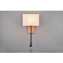 Trio 212870236 Wandleuchte Nilam 1x28W | E27 + 1x3,1W | 310lm | 3000K | IP20 - flexibler Arm, Osram LED-Quelle, getrenntes Schalten der Lichtquellen, Schalter an der Struktur, weiß, Holz