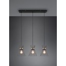 Trio R31533080 Pendelleuchte Stab 3x40W | E27 | IP20 - höhenverstellbar, gold/schwarz