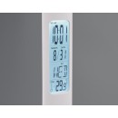 Trio R52311101 LED-Tischleuchte Patty 1x4W | 380lm | 4000K | IP20 - 4-stufige Touchfunktion, Datums- und Temperaturanzeige, Alarmfunktion, batteriebetrieben, schwenkbar, USB-C Betrieb, weiß