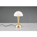 Trio R59561108 LED-Tischleuchte Canaria 1x4,9W | E14 |IP20 - 470lm | 3000K - Touch-Funktion an/aus, Messing matt, weiß