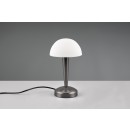 Trio R59561120 LED-Tischleuchte Canaria 1x4,9W | E14 |IP20 - 470lm | 3000K - Touch-Funktion an/aus, schwarz-chrom, weiß