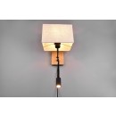 Trio 212870236 Wandleuchte Nilam 1x28W | E27 + 1x3,1W | 310lm | 3000K | IP20 - flexibler Arm, Osram LED-Quelle, getrenntes Schalten der Lichtquellen, Schalter an der Struktur, weiß, Holz