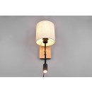 Trio 212879236 Wandleuchte Nilam 1x28W | E27 + 1x3,1W | 310lm | 3000K | IP20 - flexibler Arm, Osram LED-Quelle, getrenntes Schalten der Lichtquellen, Schalter an der Struktur, weiß, Holz