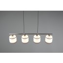 Trio R31554006 Pendelleuchte Davos 4x10W | E14 | IP20 - höhenverstellbar, Stoffschirm, chrom/weiss