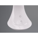 Trio R52311101 LED-Tischleuchte Patty 1x4W | 380lm | 4000K | IP20 - 4-stufige Touchfunktion, Datums- und Temperaturanzeige, Alarmfunktion, batteriebetrieben, schwenkbar, USB-C Betrieb, weiß