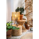 Lucide 03540/01/72 JANTINE dekorative Stehlampe H455mm | 1xE27 - Rattan, schwarz