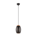 Trio R31571080 Pendelleuchte Bidar 1x28W | E27 | IP20 - höhenverstellbar, schwarz/gold