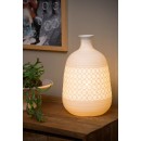 Lucide 13534/30/31 1x40w Tischlampe Tiesse | E14 - weiß, Porzellan, Kabel einschalten