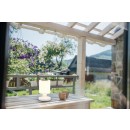 Trio R54076101 LED-Solar-Tischleuchte Silva 15lm | 3000K | IP44 - Akkubetrieb, USB-C Anschluss mit Ladefunktion, Schalter am Aufbau, weiß