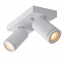 Lucide 09930/10/31 Spotleuchte 2x5w | LED GU10 | 2x320lm | 2200K / 3000K | IP44 - inkl. Lampe, weiß, einstellbar, dimmbar, CCT