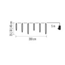Emos DCPC06 LED-Weihnachtsgirlande Symbole 6 Stück 2 m 160 LED | 3,6w | IP44 - kaltweiß, klar