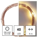 Emos D3aw01 Weihnachten Nano Kette 4m 40 LED | 2,4w | IP44 - warmweiß, Timer, Kupfer
