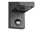 Trio 214269242 Außenwandleuchte mit Bewegungsmelder Roya 2x35W | GU10 | IP44 - Anthrazit