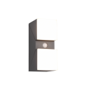 Trio 270669242 LED-Außenwandleuchte mit Bewegungsmelder Avon 2x6W | 1600lm | 3000K | IP54 - verstellbare Orientierungsleuchte, anthrazit