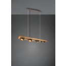 Trio 301900467 Hängende Deckenleuchte Bell 4x25w | E14 - einstellbare Höhe, Holz, antikes Nickel