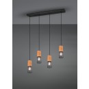 TRIO 304300432 Pendelleuchte Tosh 4x40W | E27 | IP20 - schwarz mit braun