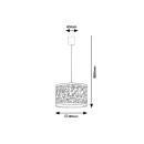 Rabalux 3079 Hängende Deckenleuchte Hanka 1x40w | E27 - Rosa, weiß mit Muster