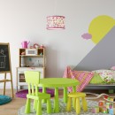 Rabalux 3079 Hängende Deckenleuchte Hanka 1x40w | E27 - Rosa, weiß mit Muster