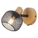 Rabalux 3127 Wandleuchte Grendel 2x40W | E14 - Holz, schwarz