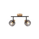 Rabalux 3128 Deckenleuchte Grendel 2x40W | E14 - Holz, schwarz