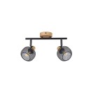 Rabalux 3128 Deckenleuchte Grendel 2x40W | E14 - Holz, schwarz