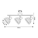 Rabalux 3135 Deckeneinbaustrahler Rattan 3x15W | E14 - schwarz, natürlich