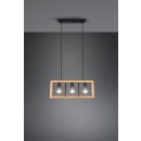 Trio 313800332 Hängende Deckenleuchte Agra 3x10w | E27 - einstellbare Höhe, Holz, schwarz