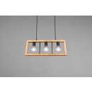 Trio 313800332 Hängende Deckenleuchte Agra 3x10w | E27 - einstellbare Höhe, Holz, schwarz