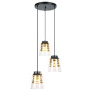 Rabalux 3545 Hängende Deckenleuchte Zenaida 3x60w | E27 - schwarz, Gold