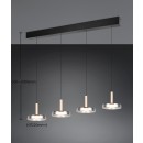 Trio T354910432 LED Pendelleuchte CELESTE  | 4x7,5W integrierte LED-Quelle | 4x750lm | 3000K