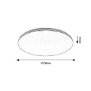 Rabalux 3874 LED Badezimmerleuchte Deckenleuchte Toma 1x20w | 1400lm | 4000k | IP44 - Chrome, weiß