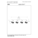 Lucide 77980/04/30 RAFA Deckenleuchte 4xE14 - schwarz, Messing