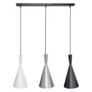 Rabalux 5312 Pendel-Deckenleuchte Trincola 3x40W | E27 - schwarz, silber, weiß