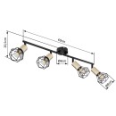 Globo 54802S-4AB Deckenleuchte Xara I 4x40W | E14 - schwarz, Messing