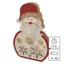 Emos DCWW24 LED Weihnachtsdekoration - Weihnachtsmann 0,3W | 5 LEDs | 2xAAA | 2700K | IP20 - warmweiß, Timer, bunt
