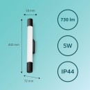 Philips 8720169300170 LED Wandleuchte über dem Spiegel Rover | 5W integrierte LED-Quelle | 550lm | 2700K