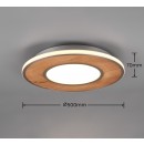 Trio 626610207 LED-Deckenleuchte Deacon 1X37W | 4400lm | 2700-6000K - 3-Phasen-Dimmen, Holz