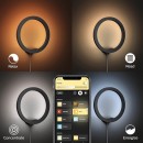 Philips Hue 87195143433382 LED Wandleuchte Sana 1x20W | 1200-1400lm | 2000-6500K - White and color Ambiance, dimmbar, Bluetooth, schwarz