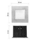 ZC0109 EMOS LED Orientierungsleuchte quadratisch 1.5W warmweiß IP65 Edelstahl