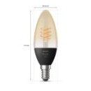 Philips Hue 8719514302211 LED Filament 2x45w | E14 | 3000lm | 2100k - Set 2 Stück, Bluetooth, dimmbar, weiß