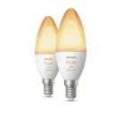 Philips Hue 8719514356733 LED Set 2x4w | E14 | 470lm | 2200-6500K - 2 Stück, kerze, dimmbar, bluetooth, weiß