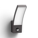 Philips 8719514417717 LED Außen Wandleuchte mit Bewegung Splay 1x12w | 1100lm | 2700k | IP44 - Anthrazit