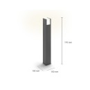 Philips 8720169278080 LED Wegeleuchte Arbour | 3,8W integrierte LED-Quelle | 800lm | 2700K