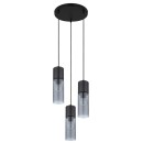Globo 21000-3HB Deckenleuchte Annika 3x25W | E27 - schwarz, rauch