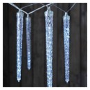 Emos DCPC01 LED Weihnachtsgirlande Eiszapfen 10 Stück 36 m 140 LED | 5w | IP44 - kaltweiß, klar