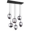 Globo 15345-6 Deckenleuchte Blacky I 6x40W | E14 - schwarz, rauchig