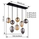 Globo 15345-8A Pendelleuchte BLACKY E14
