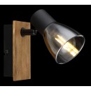 Globo 54307-1W Wandleuchte Claude 1x40W | E14 - Schwarz, Holz, Rauch