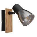 Globo 54307-1W Wandleuchte Claude 1x40W | E14 - Schwarz, Holz, Rauch