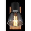 Globo 54307-1W Wandleuchte Claude 1x40W | E14 - Schwarz, Holz, Rauch